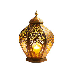 Islamic ramadan kareem celebration lantern isolated on a transparent background.