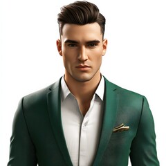 Wall Mural - A Portrait of a Man in a Green Suit