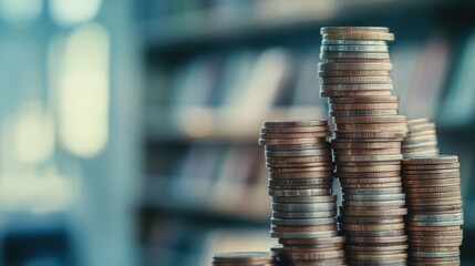 Wall Mural - Stacks of Coins: A Symbol of Financial Growth and Savings