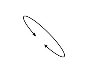 Wall Mural - oval circle double arrow icon. ellipse orbit line arrow symbol. oval circumference sign. vector illu