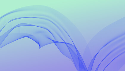 Aufkleber - elegant gradient abstract waves with fine blue wireframe curves on a soft cyan violet background for modern digital designs