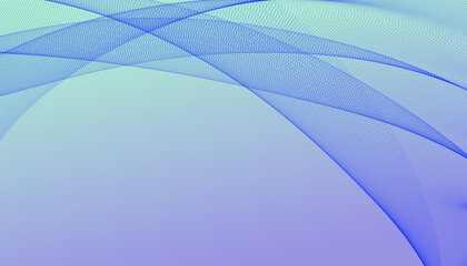 Poster - elegant gradient abstract waves with fine blue wireframe curves on a soft cyan violet background for modern digital designs