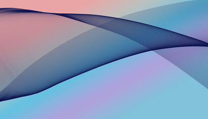 Poster - abstract gradient wave with flowing lines in pink and blue hues, banner digital design, website background, or modern branding