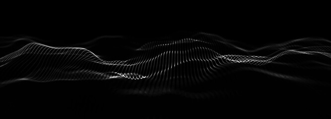 Wall Mural - technology background. abstract digital particle wave. futuristic abstract waves glowing grid curves