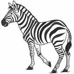 Poster - zebra cartoon isolated on white