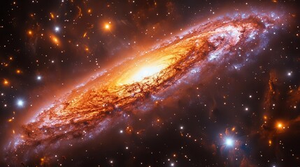 Wall Mural - deep maroon cosmos filled with glowing stars and nebulae creating mysterious celestial landscape wit