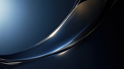 Wall Mural - Abstract dark blue gold curve on gradient background.