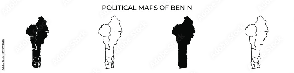 Distinct Maps Different political maps of Benin showcase the countrys territorial ...
