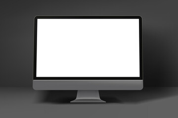 Aufkleber - Lighting monitor in dark interior. 3d vector mockup