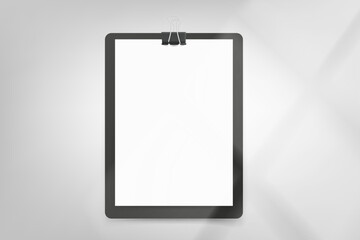 Aufkleber - Paper diary on bright background with window light. 3d vector mockup