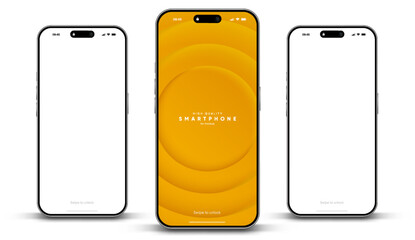 Wall Mural - realistic smartphone mockup. mobile phone vector with isolated on white background. device front vie