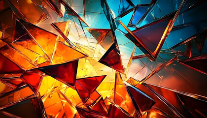 Wall Mural - fragmented shards of glass abstract background