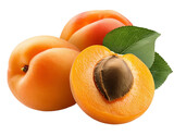 Apricots isolated on white background, cutout 