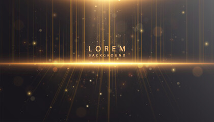 Aufkleber - Abstract background of golden vertical light rays and glares. Transparent vector design, perfect for stage effects, presentations and banners.