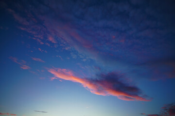 Wall Mural - beautiful sunset sky with clouds as abstract background