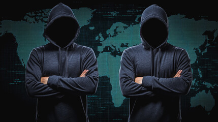 Hacker are planning to hack and attack networks and cyber security systems.team people innovation connection of line from nail node to node on map background , networking concept	