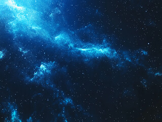 deep space scene with vibrant blue nebula and scattered stars in the universe