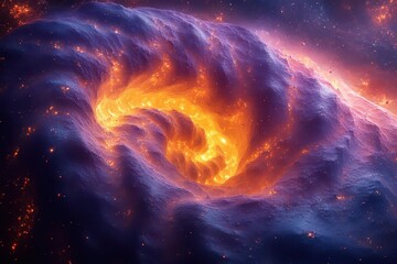 Wall Mural - mesmerizing fractal spiral galaxy in iridescent colors showing intricate mathematical patterns float