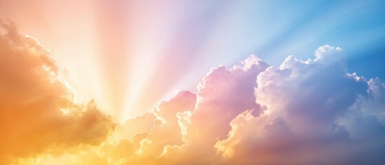 Wall Mural - the sky is filled with clouds and the sun is shining brightly