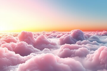 Wall Mural - the sky is filled with pink clouds, creating a serene and peaceful atmosphere