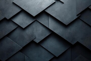Wall Mural - minimalist geometric composition with overlapping dark grey rectangles harsh shadows creating depth luxury paper texture with subtle metallic sheen