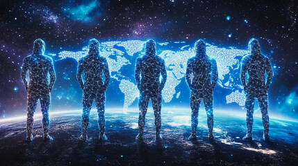 Hacker are planning to hack and attack networks and cyber security systems.team people innovation connection of line from nail node to node on map background , networking concept