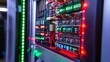 © Justlight - Electronic components and circuit boards with integrated circuits, microchips, and leds are illuminating a server room, creating a futuristic technological atmosphere