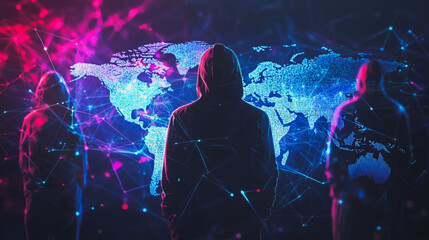 hacker are planning to hack and attack networks and cyber security systems.team people innovation co