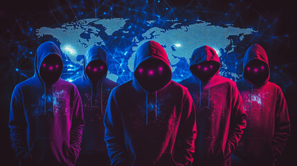 Hacker are planning to hack and attack networks and cyber security systems.team people innovation connection of line from nail node to node on map background , networking concept