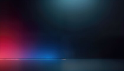 Leinwandbilder - Empty modern studio room with gradient background. Dark black, blue gradient. Trendy abstract tech design. Modern luxury empty space ideal for products presentations. Stylish, creative studio