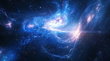 Cosmic Nebula swirling gas, star birth, deep space, background stars, science fiction