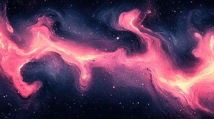 Wall Mural - Abstract cosmic nebula with pink and purple swirls.