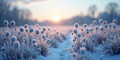 Poster - Frosty morning, winter's peaceful embrace