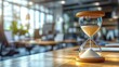 © 怡如 柯 - Hourglass on Desk in Office with People Working in Background
