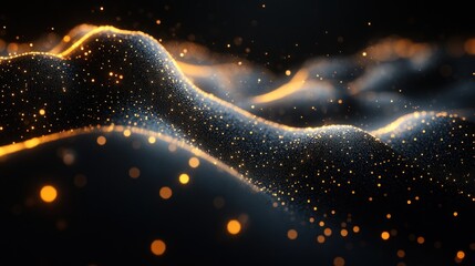 Wall Mural - Glowing particle wave abstract background.