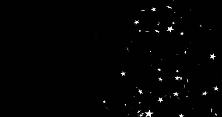 Wall Mural - image of floating stars on black background