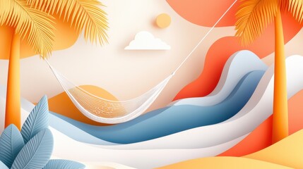 Poster - Captivating Abstract Digital Landscape Composition with Flowing Organic Shapes and Vibrant Color Gradients