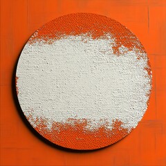 Poster - Abstract Geometric Composition with White Square and Orange Circle