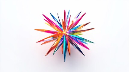 Wall Mural - colorful abstract starburst shape on white background.