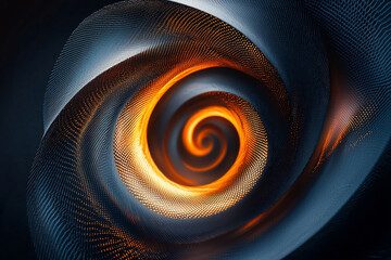 Wall Mural - abstract spiral design with glowing orange center