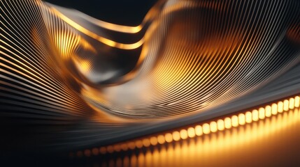 Poster - Dynamic Flowing Ribbons of Pulsating Light Energetic Abstract Luminous Backdrop