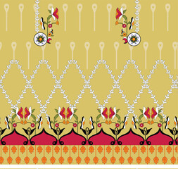 Wall Mural - Artistic ornamental borders with ethnic influences for wallpapers, gift wraps, and modern decor.