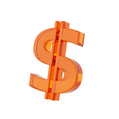 Aufkleber - Orange Glass Web Dollar Money Sign Icon. 3d Rendering