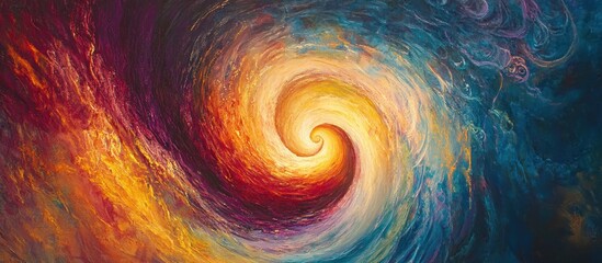 Wall Mural - colorful swirling spiral abstract painting.