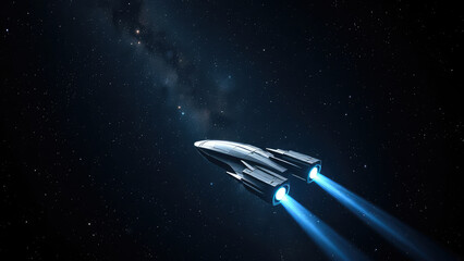 Wall Mural - celestial starfield with spacecraft in motion, astronomical background, galaxy, spaceship