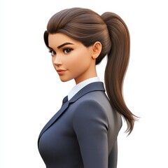 Wall Mural - Attractive Businesswoman with Brown Hair in a Suit