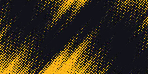 Wall Mural - Dots pop art comics sport style vector illustration. Dots halftone yellow and black color pattern gradient grunge texture background.