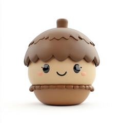 Wall Mural - cute character 3d design of kawaii acorn