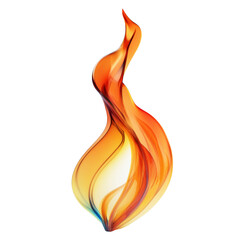 Poster - An abstract image showcasing a swirling orange glass flame design against a white background it evokes feelings of warmth and fluidity.