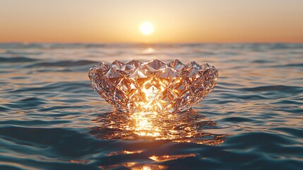 Wall Mural - Crystal bowl sunset ocean; peaceful scene